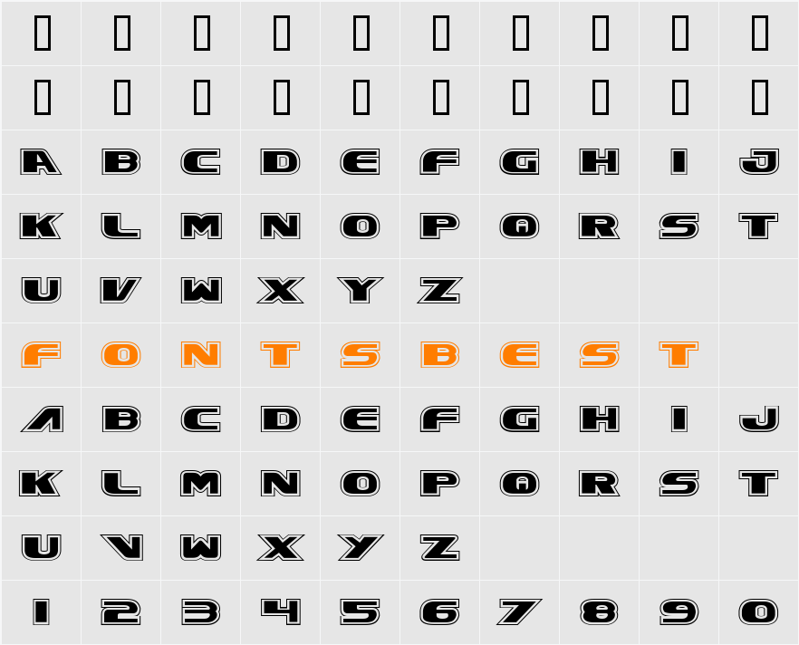 Excelsior Pro Character Map