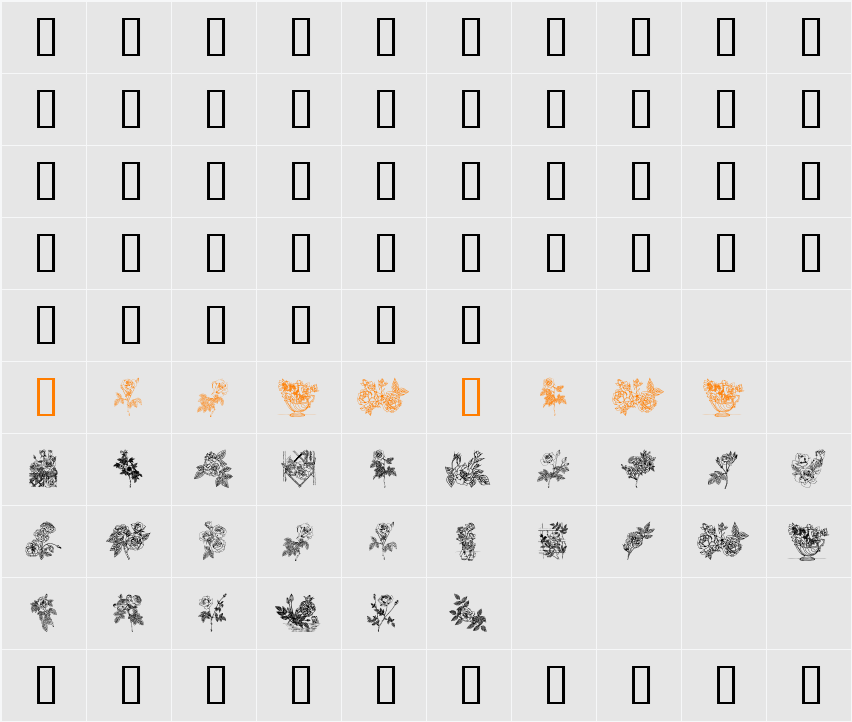 Rose Character Map
