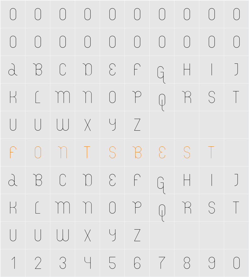 Lemur_Light_DEMO Character Map