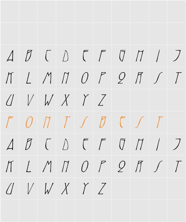 ReynoldCaps italic Character Map