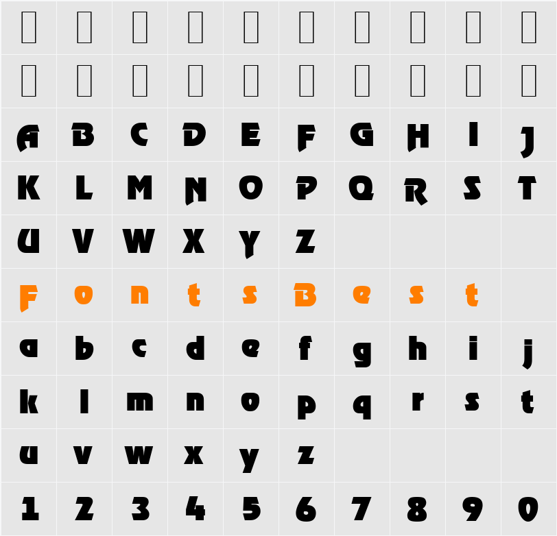 OnStageSerial-Black Character Map