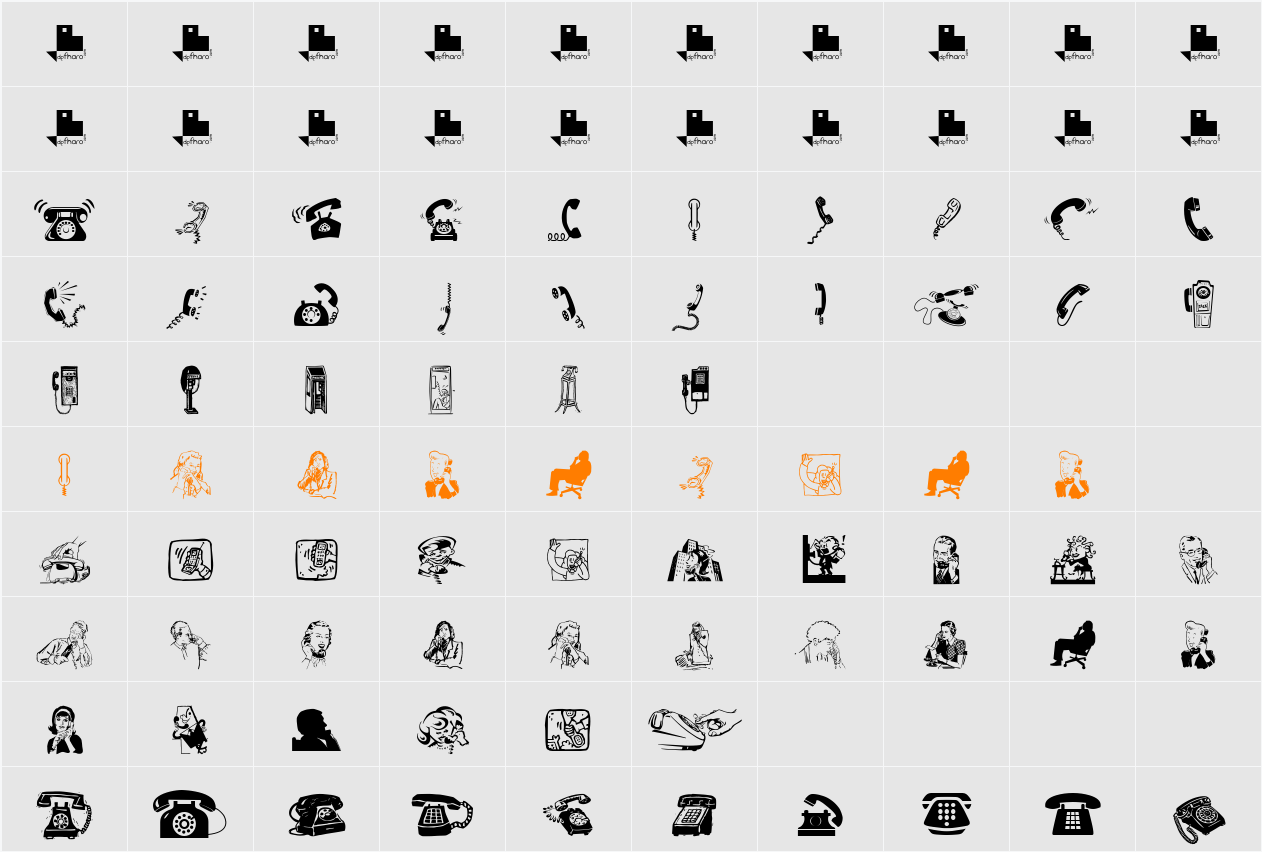 I AM TELEFONO Character Map
