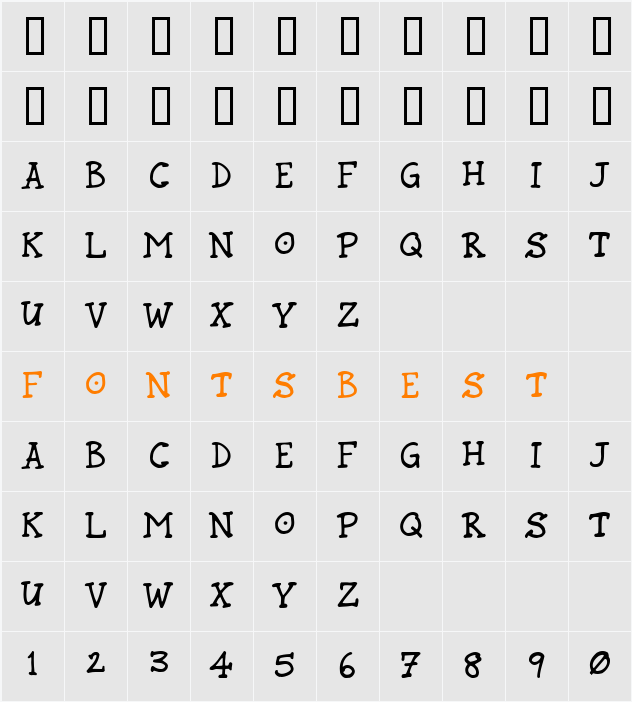 Rund Marker Character Map