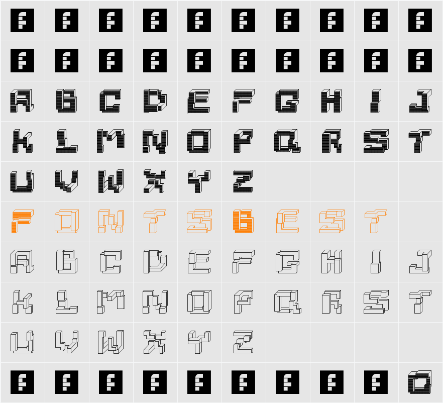 Tetrominoes Character Map