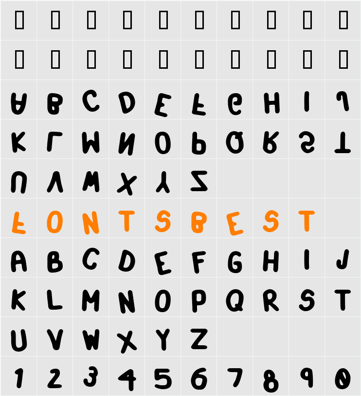 Pineapple Drops Character Map