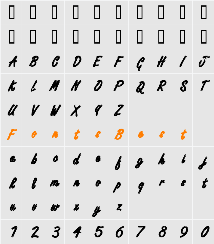 Encino Character Map