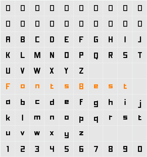 Sadana Square Character Map