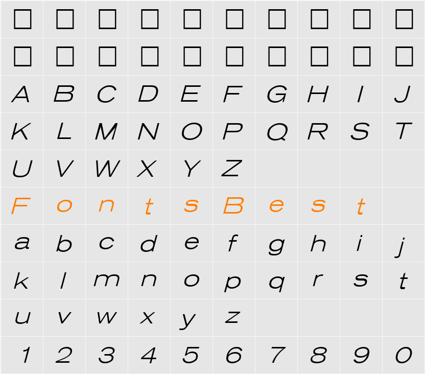 Sage Extended Light Character Map