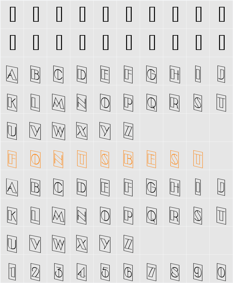 a_BentTitulCmDnOtlNr Character Map