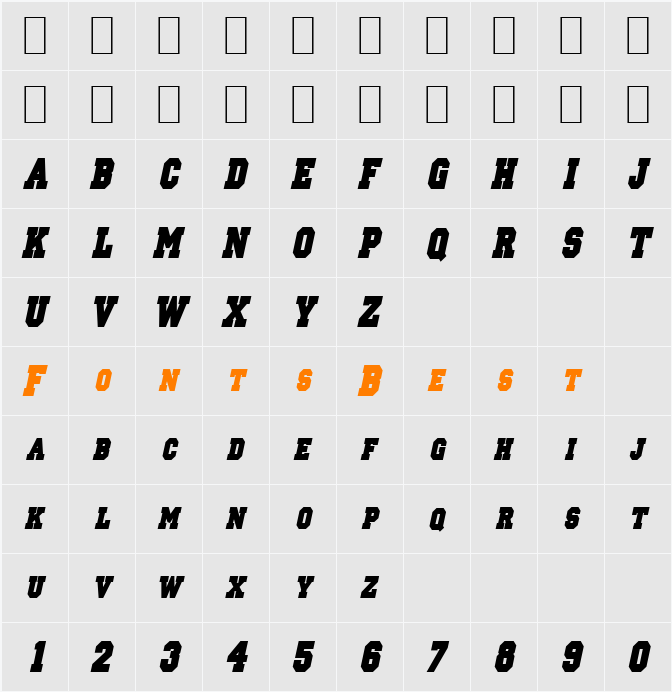 Princeton Solid-Condensed Character Map