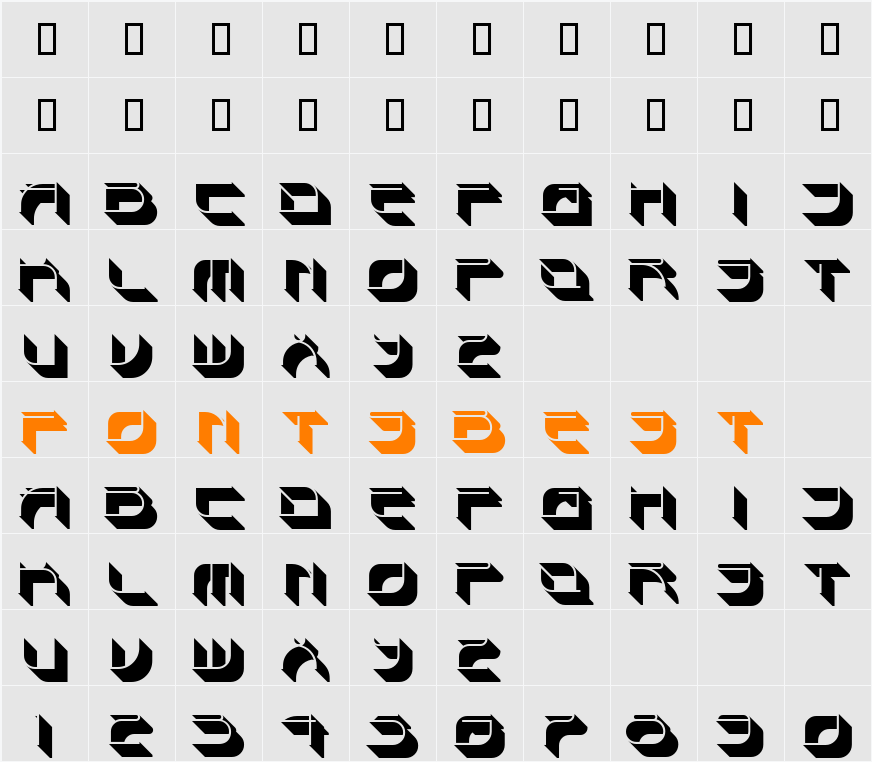 SpondulixNF Character Map