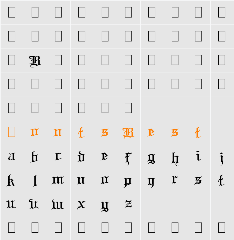 Blood and Blade demo Character Map