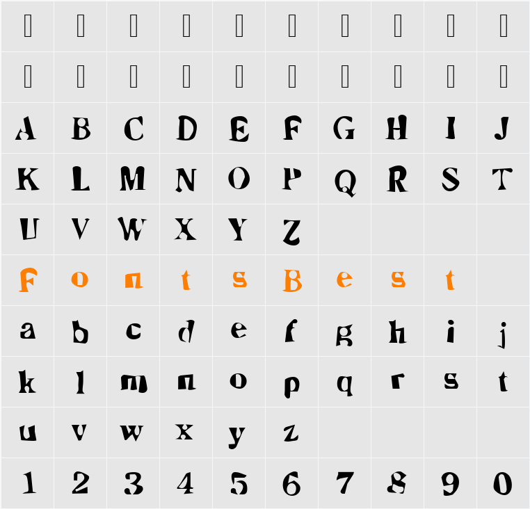Dirty09 Becker Character Map