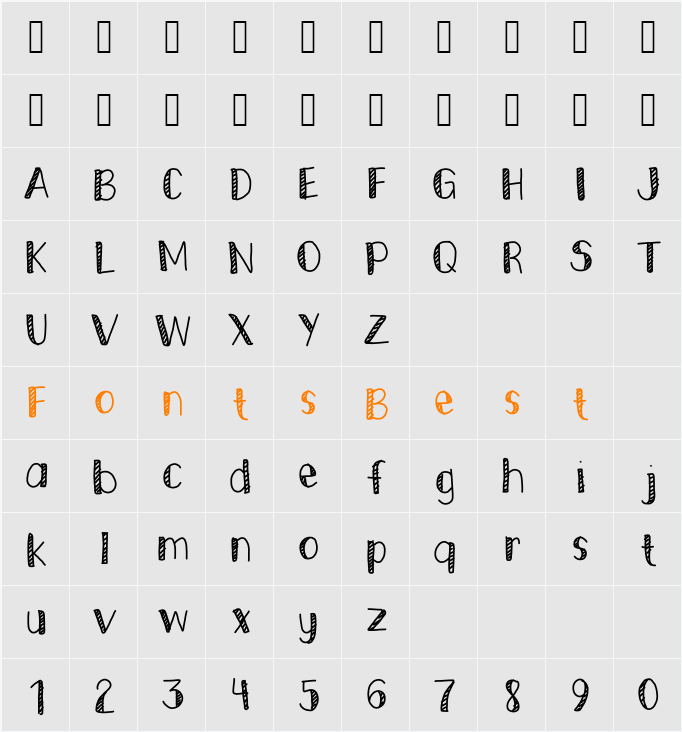 Striped Edges Character Map