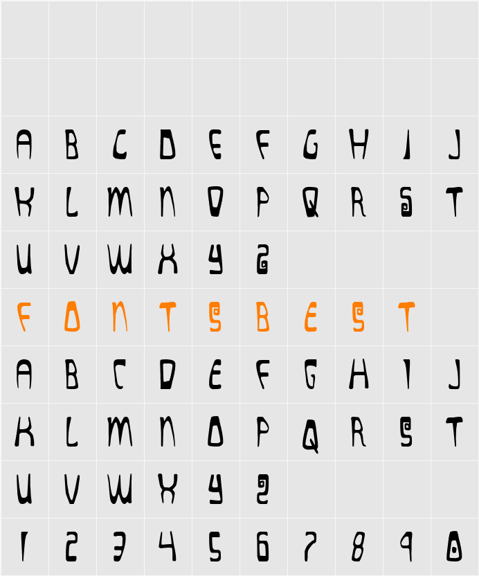 Quatl Condensed Character Map
