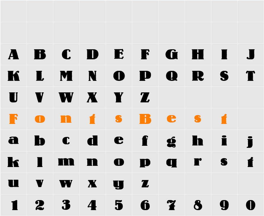 Lo-Type BQ Character Map