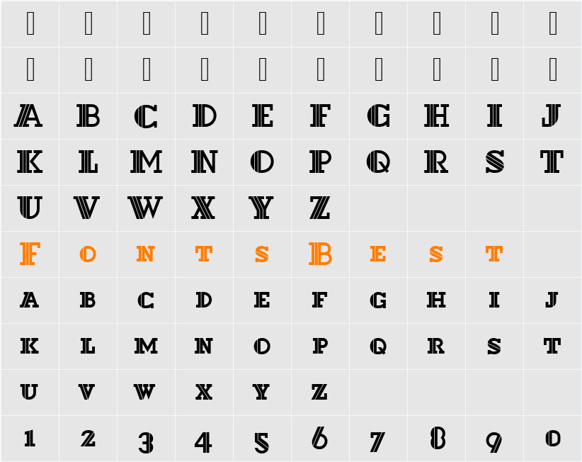 Dextor Becker Caps Character Map