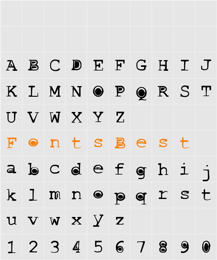 buttlint Character Map