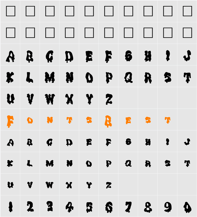 GhoulySolid Character Map
