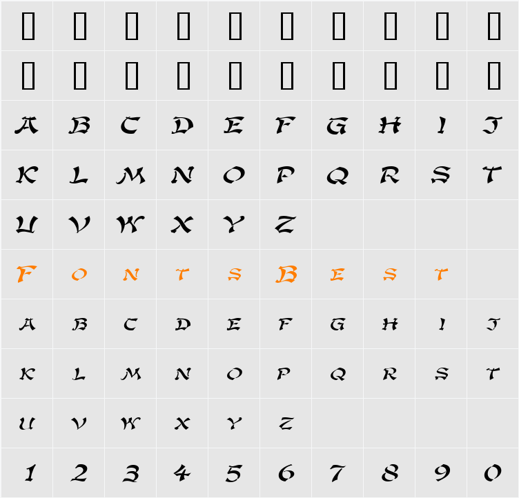 GengisKahnExtended Character Map