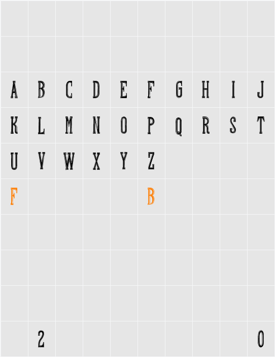 Hand Shop Typography A20_demo Character Map