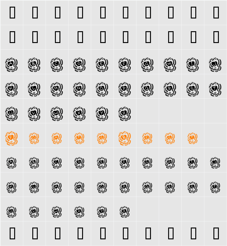 Valentine Ribbon Character Map