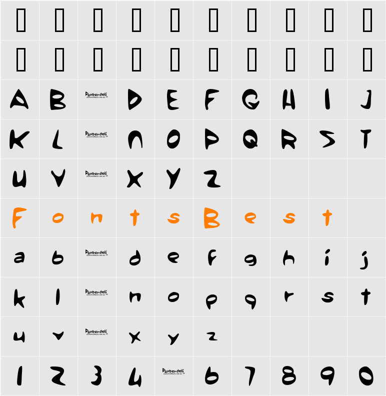Psyberdeli Character Map