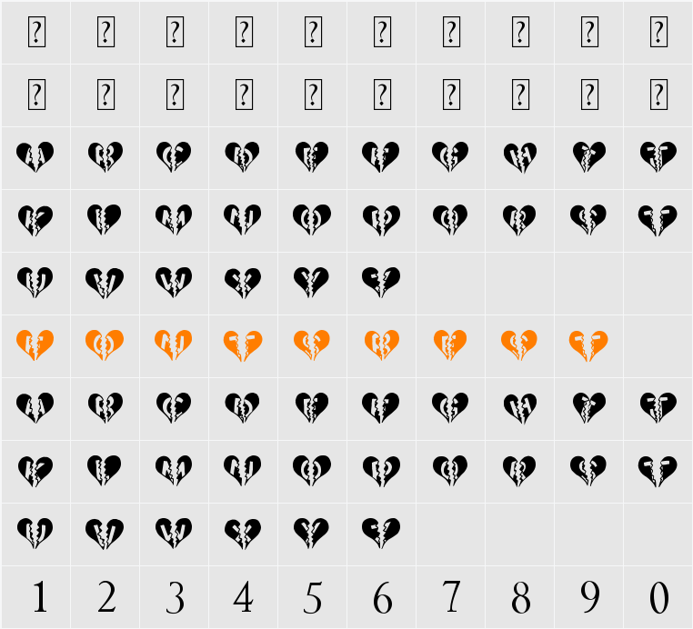 Heartbroken Character Map