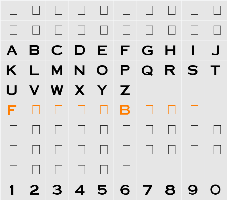 Deices Engraved Caps SSi Character Map