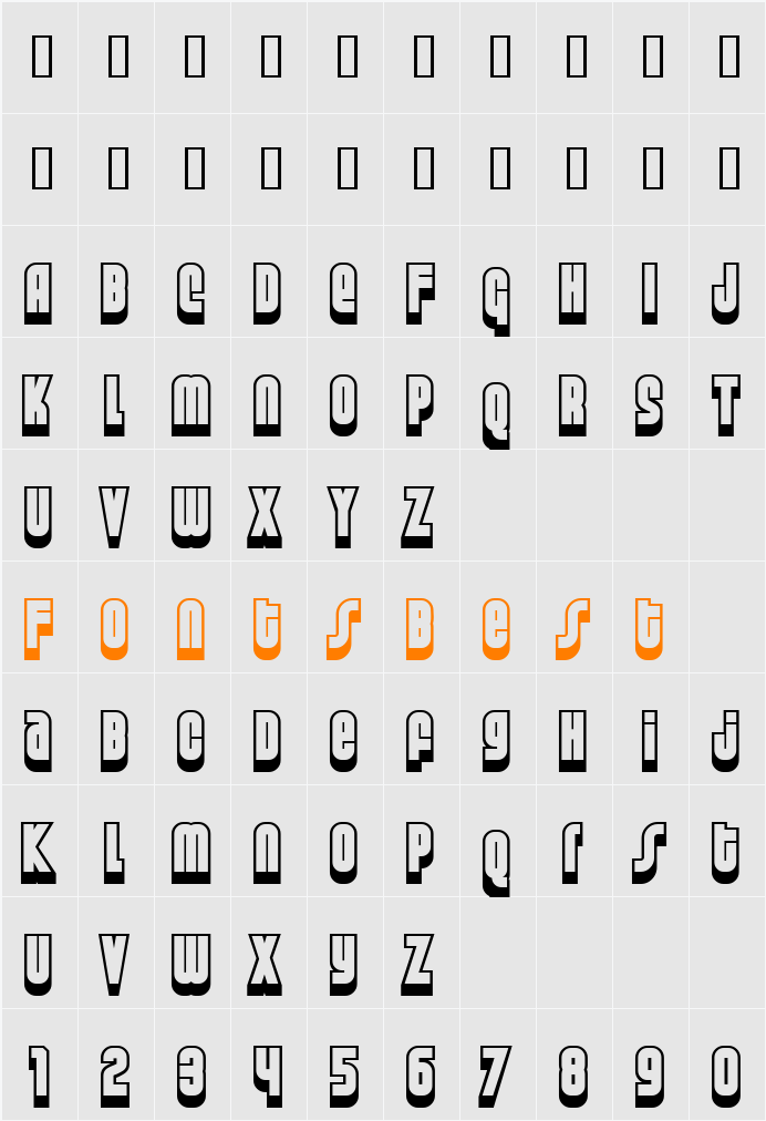 Weltron 2001 Character Map