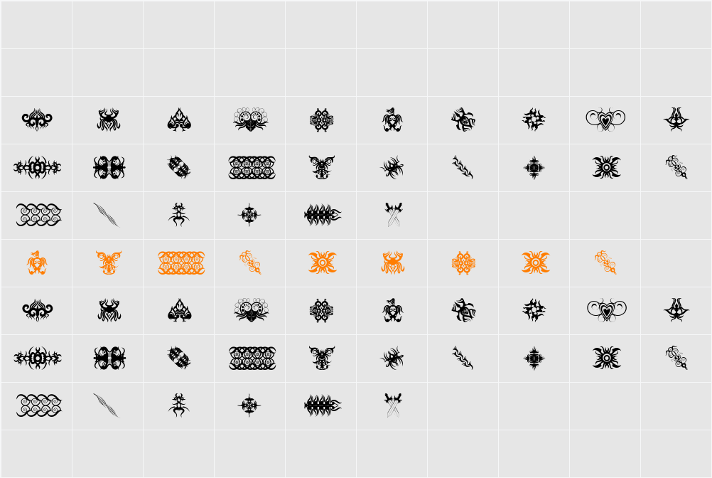 Tribal Tattoo Addict Character Map