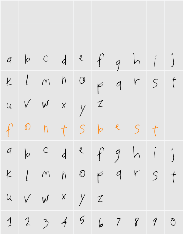 stringbean Character Map