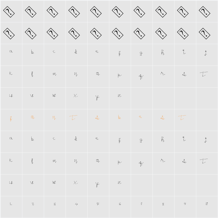 SingleLine Character Map