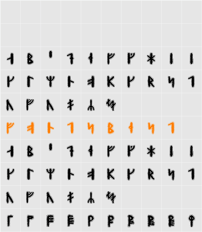 Yggdrasil Runic Character Map