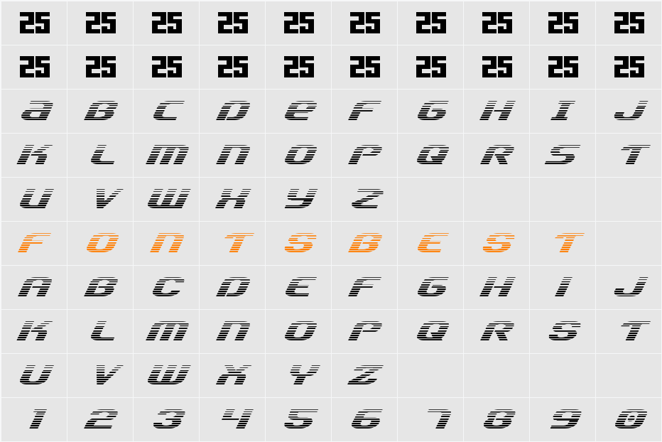 Team America Gradient Character Map