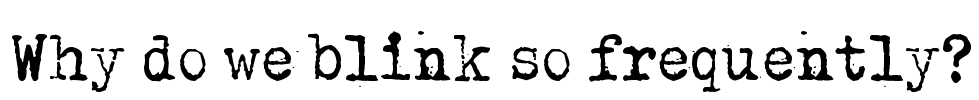 Why do we blink so frequently?