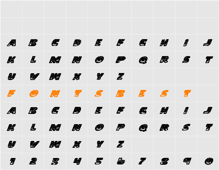 Land Shark Italic Character Map