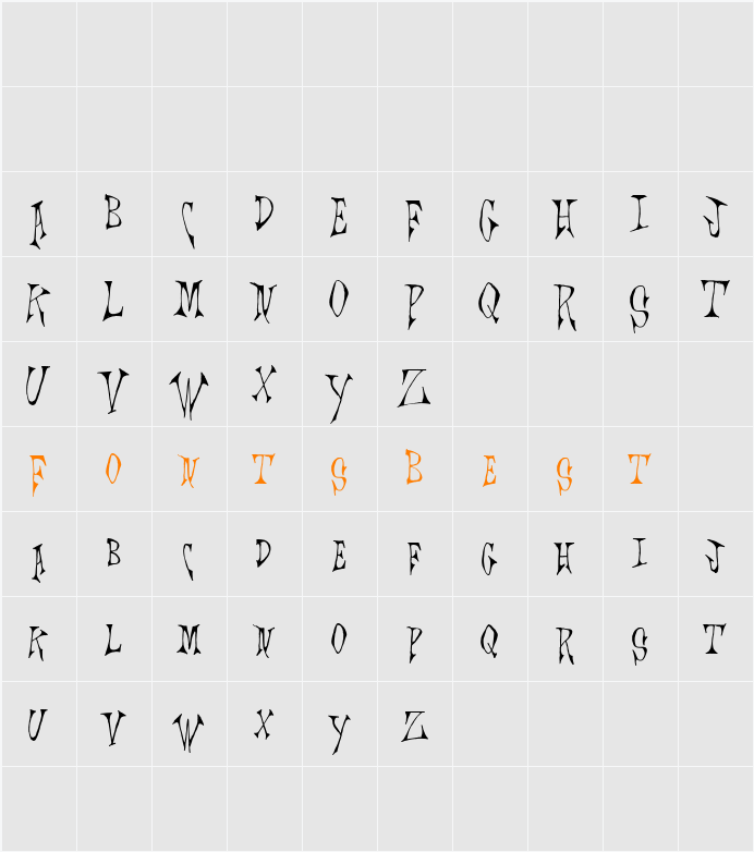 Scrawlings Character Map