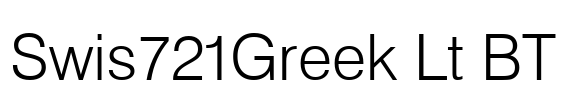 Swis721Greek Lt BT Font Image