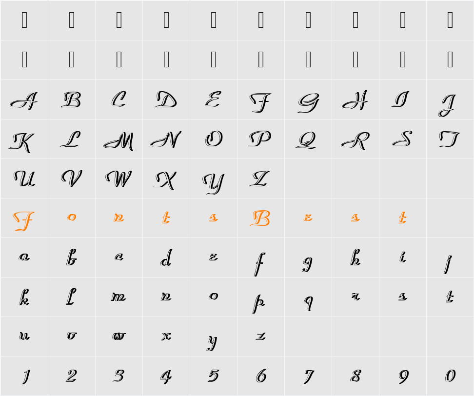 ParkAveDRe1 Character Map