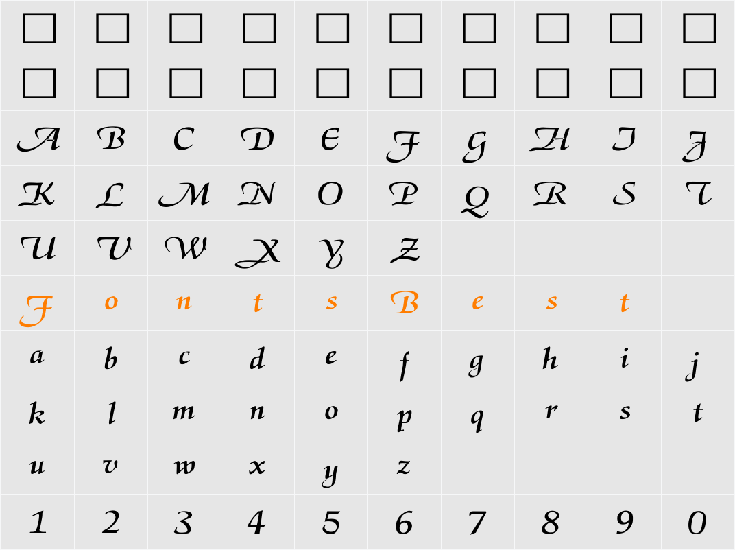ElGar Wd Character Map