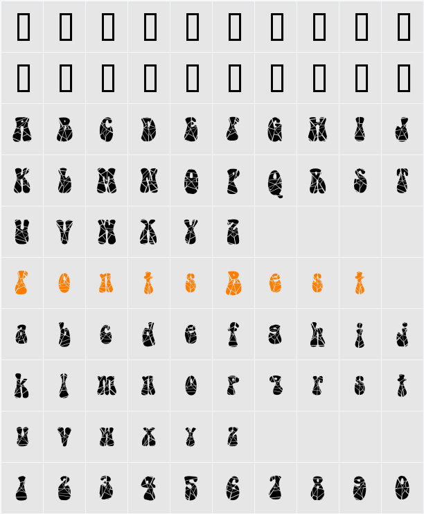 Groovey-Cracked Character Map