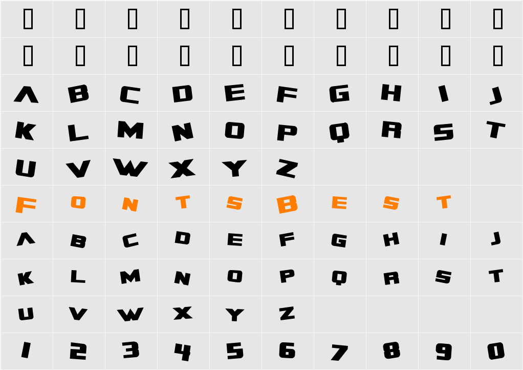 Zero Gravity Extended Character Map