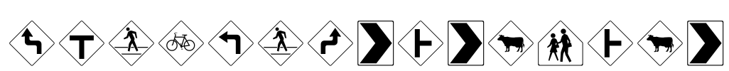 RoadWarningSign Font Image