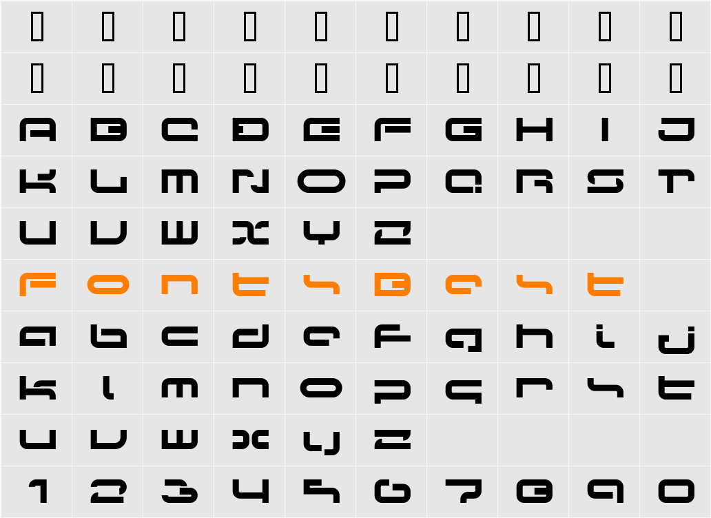 LVDC Papicon Character Map