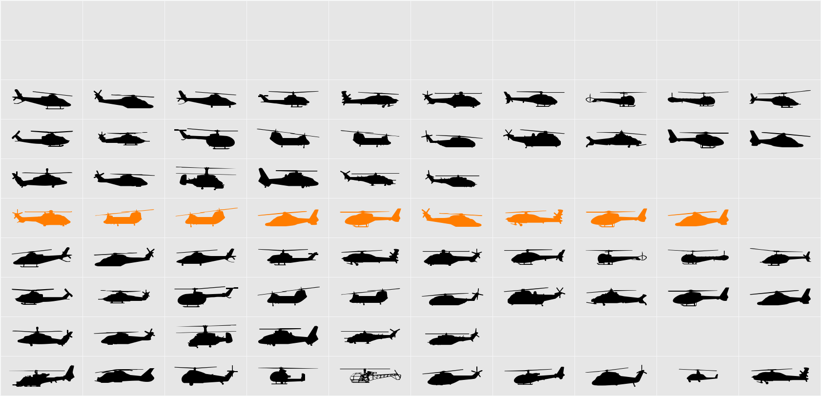 Hello Copters Solid Character Map