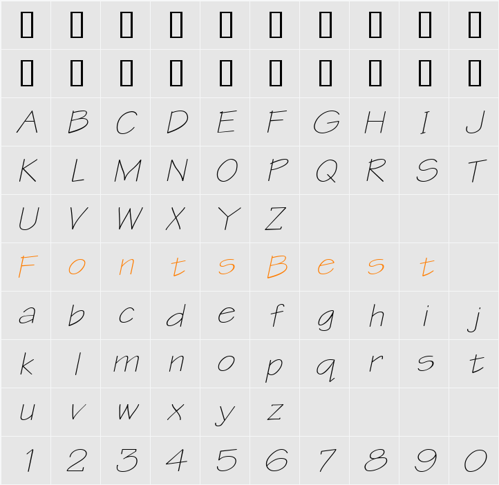 Tek-Extended Character Map
