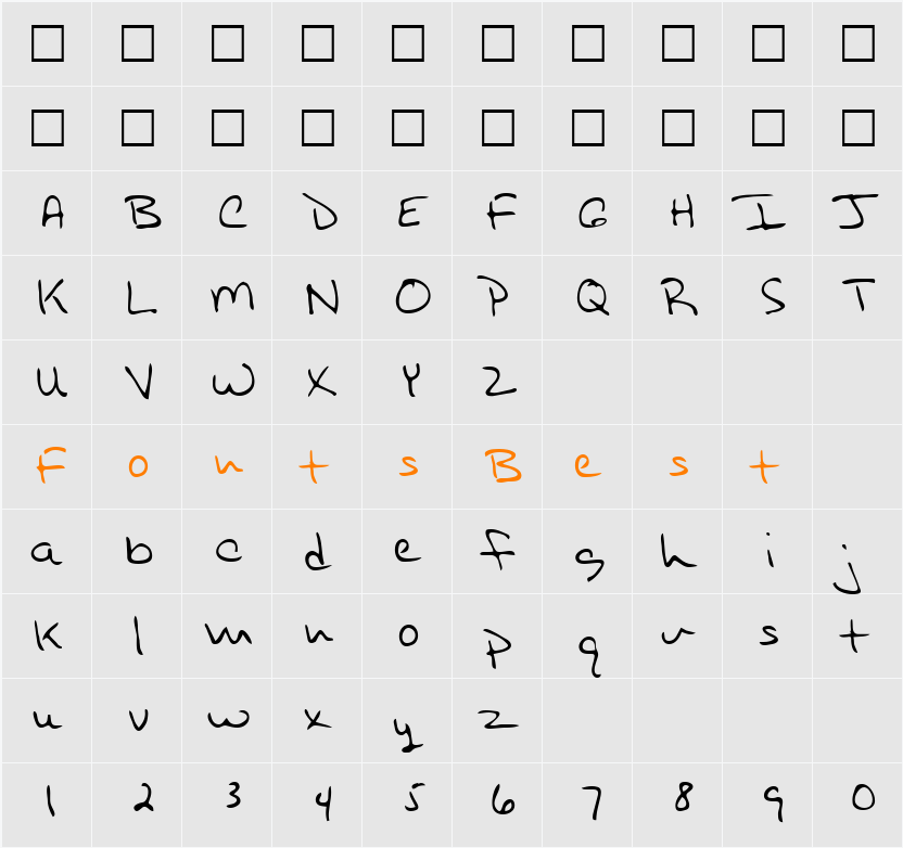 Boyken Character Map