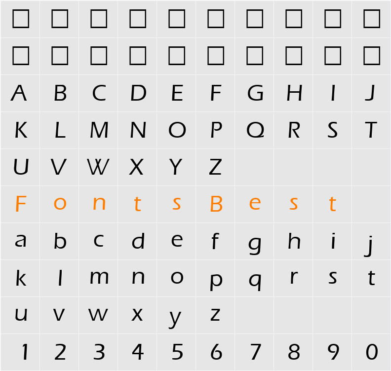 ErgoeMild Character Map