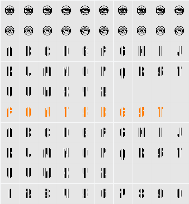 Pyrsing Character Map